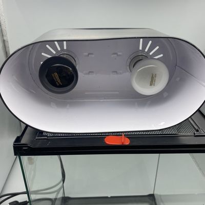 Double Dome Reptile Light 15 Inch Approximately 38.1 Cm 100W Independent Switch Dual Uvb And Heat Lamp